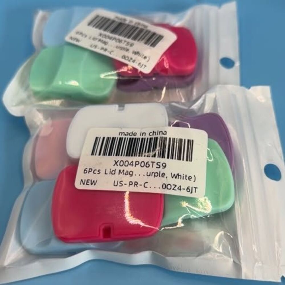 2 packs 6 Pcs each Magnetic Lids Purple White